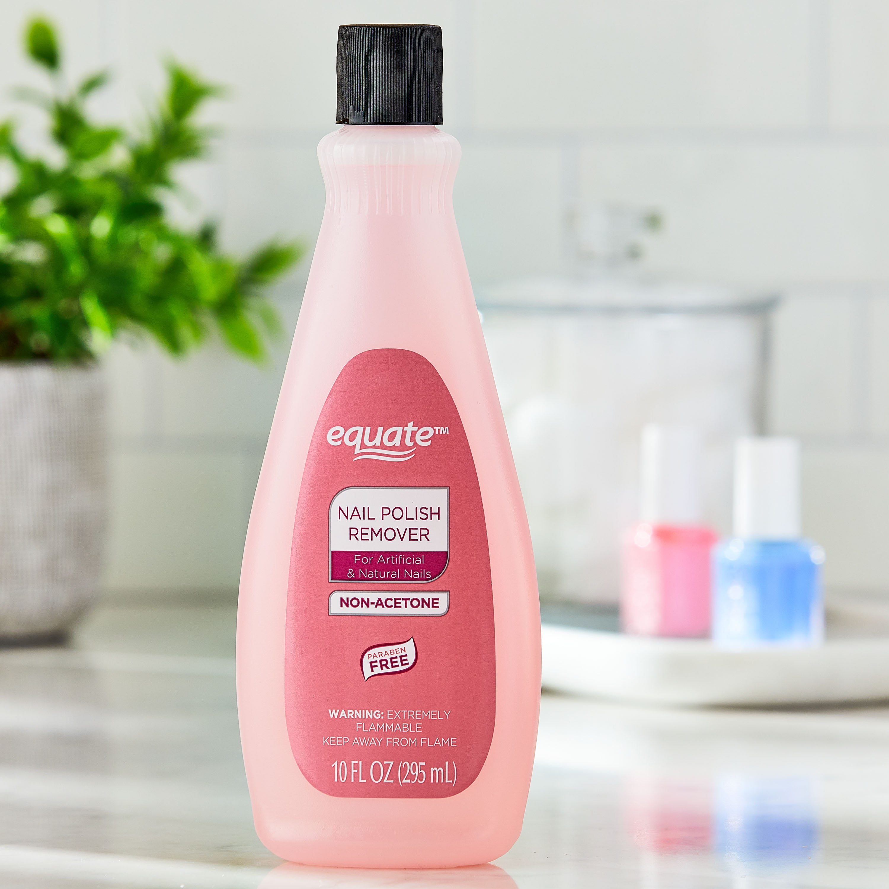 (4 pack) Equate Non-Acetone Nail Polish Remover, 10 fl oz