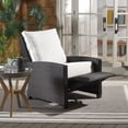 thumbnail image 3 of Safavieh Landon Outdoor Coastal Aluminum Recliner Chair, Black/White, 3 of 12