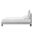 thumbnail image 6 of Platform Bed Frame, King Size, Grey Gray, Velvet, Modern Contemporary, Bedroom Master Guest Suite Room, 6 of 10