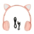 thumbnail image 2 of Cat Ear Headphones, Foldable Over Ear Headsets With LED Light , Support Memory Card For PC Laptop Smartphone Tablet, 2 of 8
