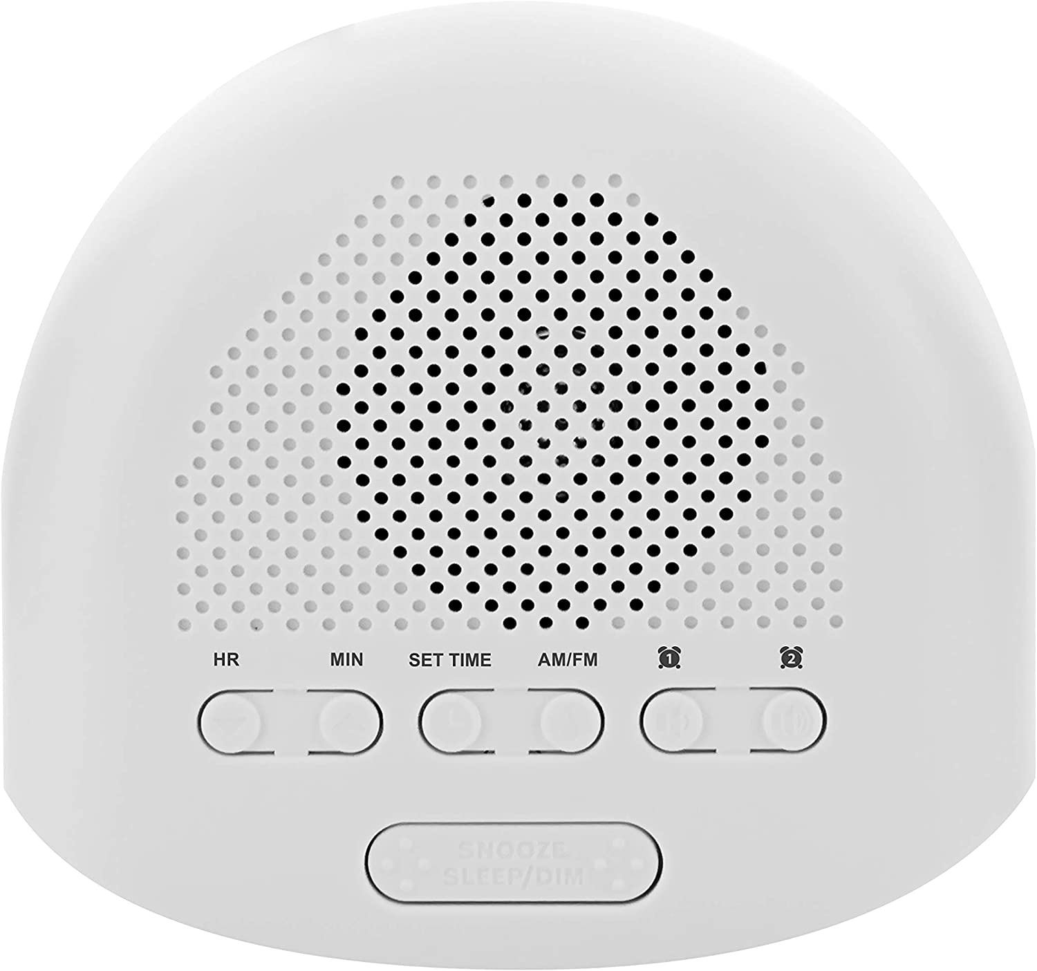 Digital AM/FM Clock Radio with Battery Backup, Dual Alarm, Sleep & Snooze Functions, Display Dimming Option,White (EAAC201)
