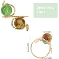 thumbnail image 2 of 10 anillos ajustables de 5 estilos con piedras preciosas mixtas, anillos abiertos con cuentas giratorias y alambre de cobre para mujer, dorados, 2 of 5