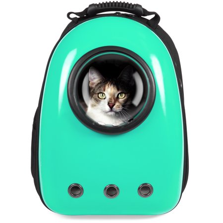 Best Choice Products Pet Carrier Space Capsule Backpack, Bubble Window Padded Traveler, Teal, for Cats, Dogs, Small Animals, with Breathable Air (Best Small Snakes For Pets)