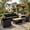 Black, variant on Patio Furniture Set 1 Piece - All-Weather - Rattan Wicker Outdoor Patio Conversation Set, Modular Sectional Sofa for Backyard, Garden, Patio, Poolside