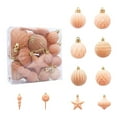 thumbnail image 2 of Velvet Christmas Ornaments Set, 24PCS Flocked Shatterproof Assorted Hanging Xmas Tree Ball Decorations, for Home Party Holiday Wedding Valentines Day Decor, 2 of 5