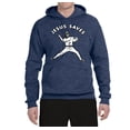 thumbnail image 2 of Wild Bobby, Jesus Saves Baseball Pitcher Reliever, Inspirational/Christian, Unisex Graphic Hoodie Sweatshirt, Vintage Heather Navy, 2XL, 2 of 3