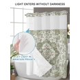 thumbnail image 6 of No Hook Shower Curtain with Snap-in Liner, Sage Green Boho Waterproof Fabric Bathroom Curtains, Vintage Abstract Art Ethnic Tribe Bath Curtains & Mesh Top Window Stand Up Stall 36"x72", 6 of 9