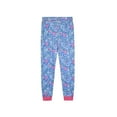 thumbnail image 3 of Sleep On It Girls 2-Piece Super Soft Jersey Snug-Fit Pajama Set with Matching Scrunchie - Delicate Florals, Blue & Pink, Size 5, 3 of 4