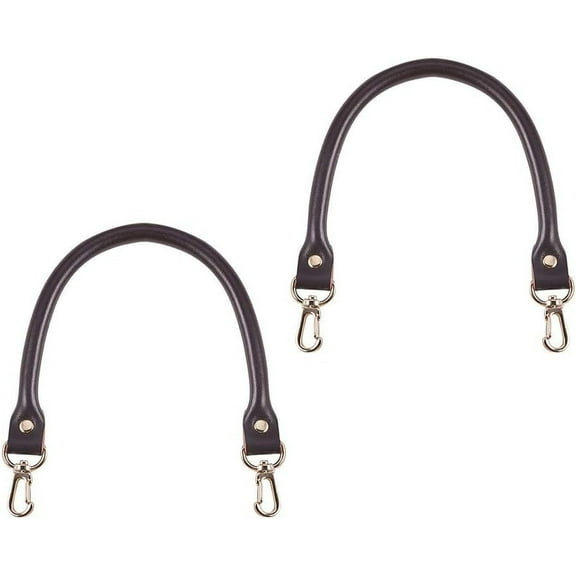 2 Strand 2PCS 15.7inches Genuine Leather Purse Handles Bag Replacement Straps with Swivel Lobster Buckles CoconutBrown