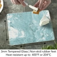 thumbnail image 4 of CounterArt Teal Quartz Design 3mm Tempered Glass Cutting Board 10" by 8", 4 of 8