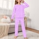 thumbnail image 2 of Odeerbi 2-14 Años Niños Niñas Pijamas Suaves Manga Larga Tops Pantalones Juego Suaves Estrellas Estampadas Ropa de Dormir Franela Juego de Dos Piezas, 2 of 4