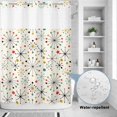 thumbnail image 2 of No Hook Shower Curtain, Middle Century Shower Curtains for Bathroom with See Through Top Window, Geometric Modern Abstract Vintage Waterproof & Washable Bath Curtain Stall 48"x72", 2 of 9