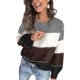 thumbnail image 1 of Lady Colorblock Baggy Sweater Pullover Knitwear Top, 1 of 5