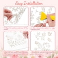 thumbnail image 3 of Rub on Transfer Decal Sticker for Furniture Craft Decor 6"x12" White Leaves and Small Flowers 3Pcs Waterproof UV DTF Transfer for Drawer Dresser Glass Porcelain Wood Plastic Window, 3 of 8