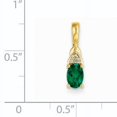 thumbnail image 3 of 14k Yellow Gold Emerald and Diamond Pendant Charm, 3 of 3