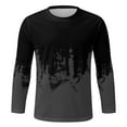 thumbnail image 4 of Men's Casual Color Block Long Sleeve Graphic Print Crew Neck T-Shirt Comfortable Pullover Tee Top, 4 of 4