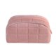 thumbnail image 1 of Bolso cosmético del bolso del maquillaje de la felpa para las mujeres, bolso grande del artículo de tocador del viaje del color sólido de la cremallera, 1 of 6