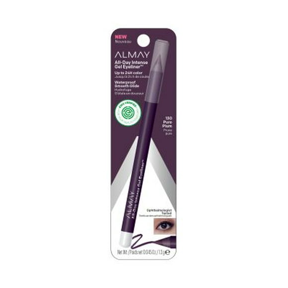 Almay AllDay Intense Gel Eyeliner, Longlasting, Waterproof FadeProof Creamy HighPerforming EasytoSharpen Liner Pencil oz, 130 Pure Plum, 0.028 Ounce