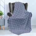 thumbnail image 4 of Boho Soft Flannel Fleece Blanket, Tribal Geometric Aztec Culture Motif of Triangle Shapes Peruvian Traditional, Cozy Plush for Indoor and Outdoor Use, 50" x 60", Dark Blue and White, by Ambesonne, 4 of 5