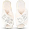 thumbnail image 1 of wonima44 Bride Slippers Wedding Shoes White Slippers for Bridal Shower Gifts Wedding and Bachelorette Party, 1 of 1