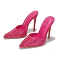 thumbnail image 2 of Cape Robbin Women Slip On Formal Stiletto High Heels Suede Pointy Toe Bling Rhinestones KLAYTON Hot Pink Fuchsia 7.5, 2 of 3