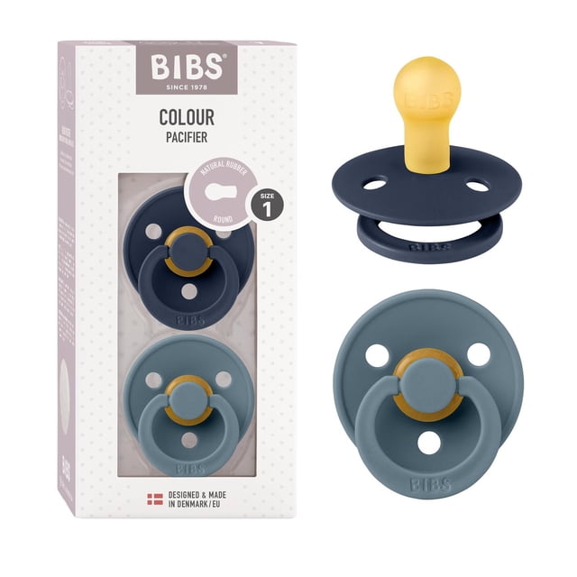 Chupones BIBS Deep Space Petrol Tetina Redonda Látex Natural Talle 1 0 a 6 Meses