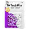 Charles Leonard Push Pins, Clear, 20-Pack, 20210