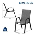 thumbnail image 4 of Gaderth Patio Chairs Set of 4, Outdoor Stackable Dining Chairs With Textilene Fabric, High Back All Weather Deck Chairs With Steel Frame and Armrests for Backyard Poolside Garden Balcony, 4 of 8