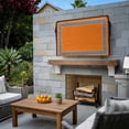 thumbnail image 3 of Outdoor TV Cover 68x42x4.5in, Black Simple Geometric Lines Border Weatherproof TV Screen Protector with Zipper, Orange Outside Television Cover Fits Up to 70-75", 3 of 9