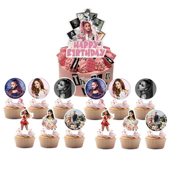 Ariana Grande Aesthetic Cake Topper CupcakeS Set Birthday Party Supplies Decoration Decor Kit