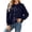 Navy, variant on VSSSJ Women's Button Down Knit Cardigan Round Neck Loose Solid Long Sleeve Sweater Jacket Outerwear Casual Fall Winter Outfits Blue L