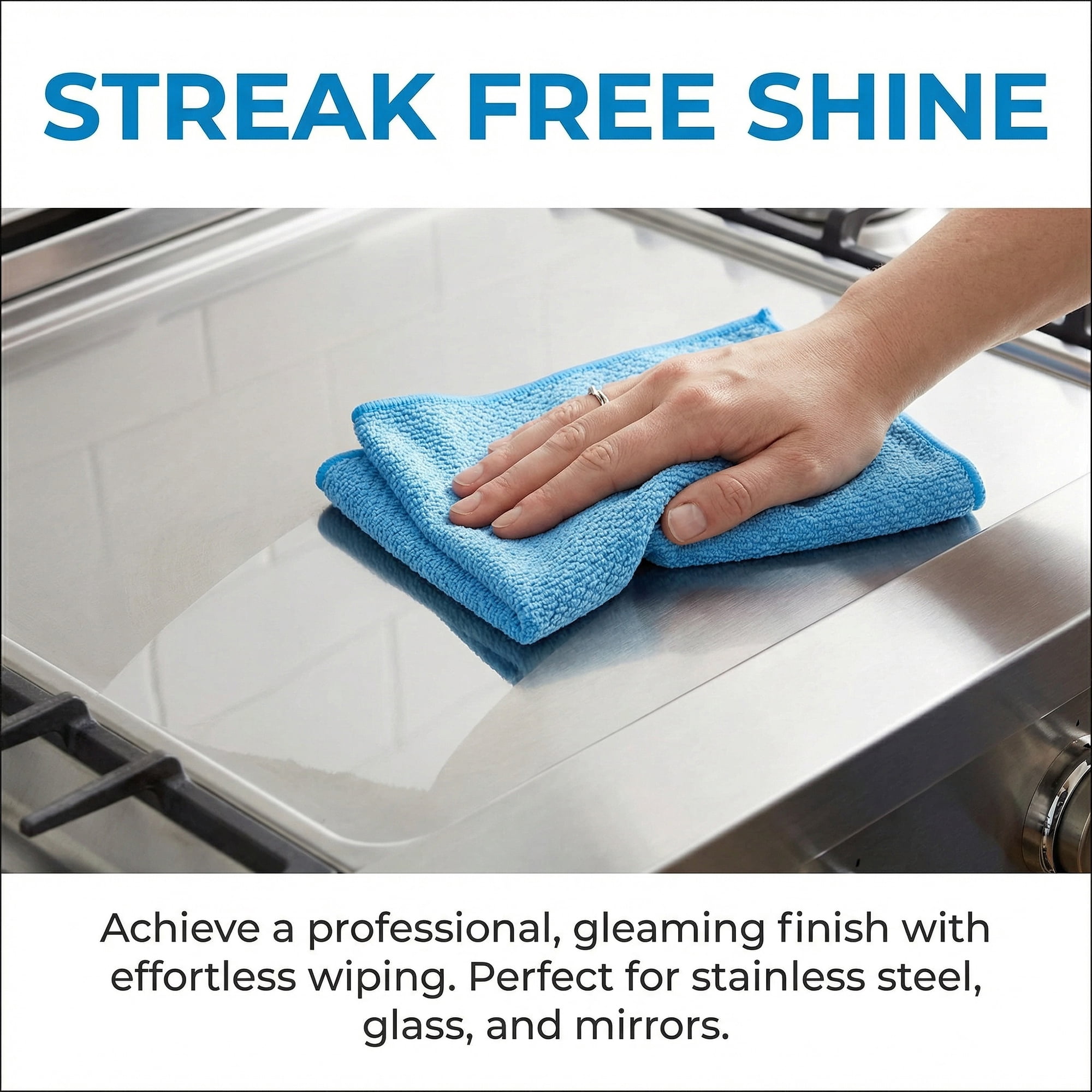 Unique Bargains Microfiber Dish Cloth for Washing Dishes Rags Dark Blue/Khaki 12" x 12"