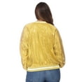 thumbnail image 2 of Plus Size Women Long Sleeve Sparkle Sequin Bomber Jacket Zip Front Coat, Yellow, XX-Large, 2 of 7