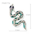 thumbnail image 3 of Broche de serpiente verde para Mujer joyería de moda con cristales de diamantes de imitación, 3 of 5