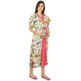 thumbnail image 2 of Bimba Cotton Delivery Gown, Nursing Moms kaftan With Belt & To Be Moms Gift, 2 of 7