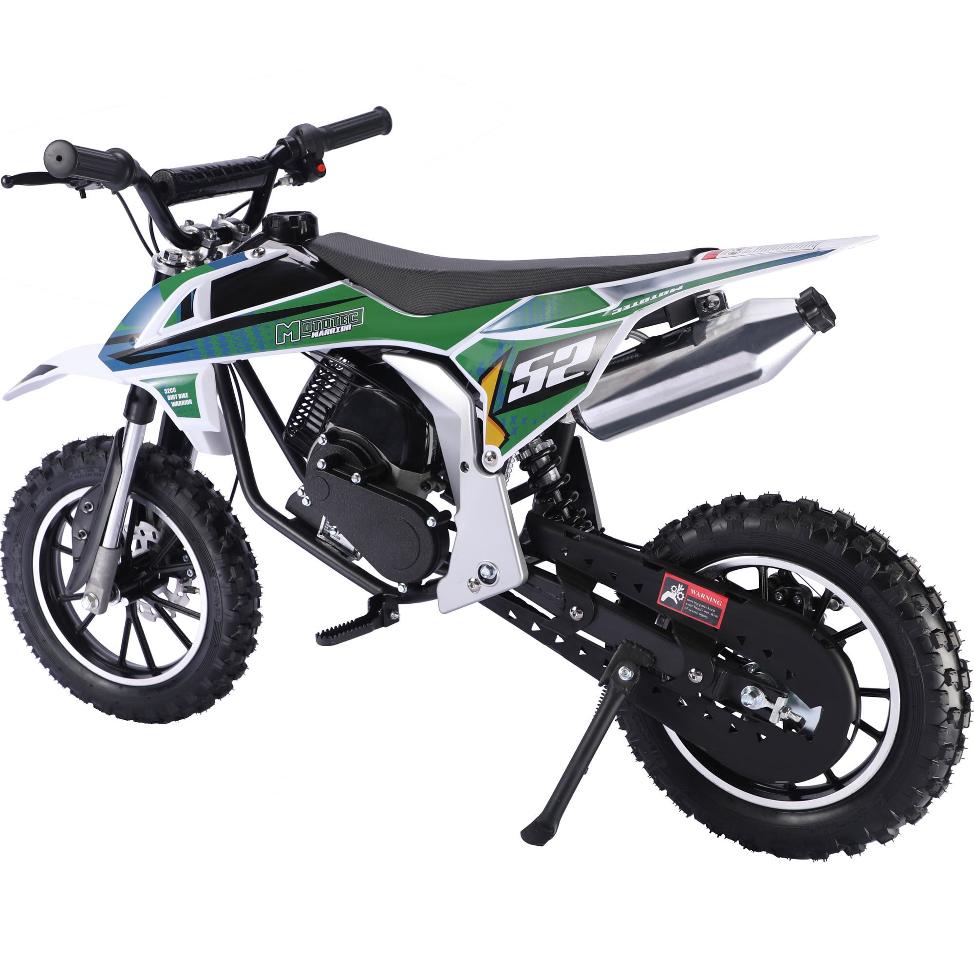 MotoTec Warrior 52cc 2-Stroke Kids Gas Dirt Bike Green