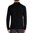 thumbnail image 4 of Men's Casual Polo Shirts with Pocket Basic Long Sleeve Business Work Collared Shirts Spring Summer Tees Top Shirt Black S, 4 of 4