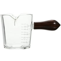 Niceauty Coffee Measuring Jug Espresso Cup Transparent Wood 1Set
