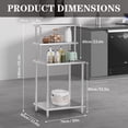 thumbnail image 3 of Bingirl Table de Travail en Acier Inoxydable avec Étagères Supérieures 30 x 24 Pouces Table de Préparation de Cuisine Robuste avec Tablette Réglable pour Restaurant Commercial Entrepôt Garage, 3 of 7