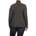 thumbnail image 4 of Women's Plus Size Casual Long Sleeve Draped Open Front Solid Cardigan XL-4XL, 4 of 5