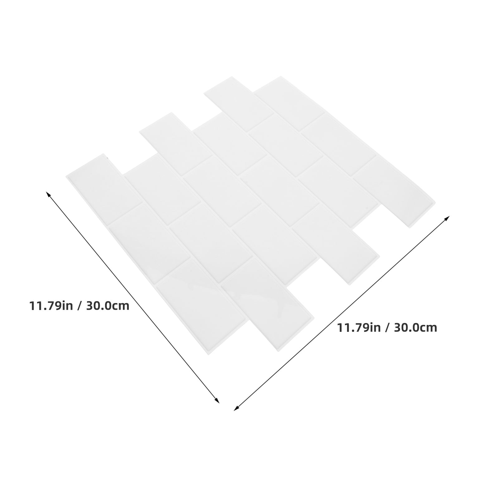ETHZZLE 6Pcs White PVC Peel and Stick Backsplash Tiles Removable Kitchen and Bathroom Wall Decals
