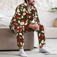 thumbnail image 7 of Naloa Red Fruit Men’s Pajamas Set - Long Sleeve Button Down Sleep Shirt and Pajama Bottoms Sleepwear Set-Large, 7 of 7