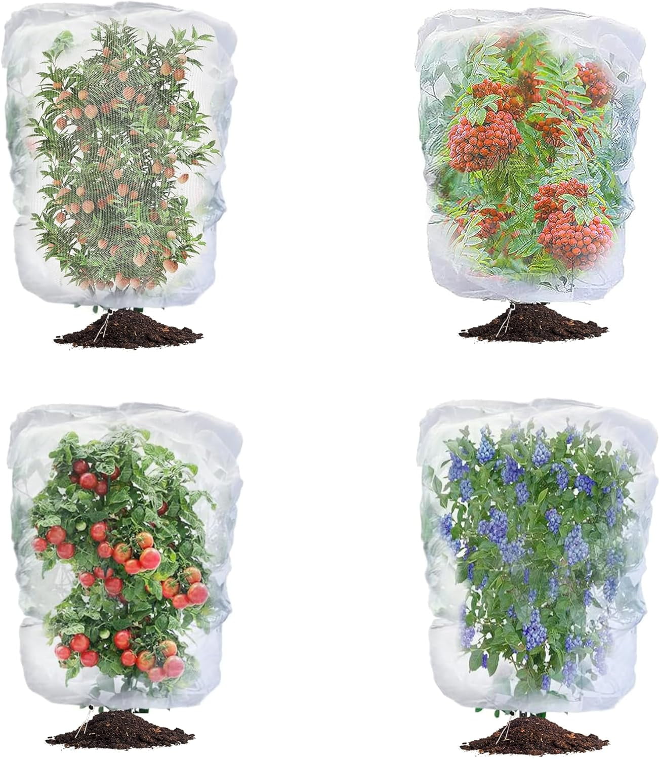 Large Garden Mesh Netting with Zipper and Drawstring,Plants Cover Protection from Anti Birds,Bugs,Cicadas,and Insects-Pest Barrier Bag for Blueberry Bushes,Tomatoes,Citrus,Fruit Tree