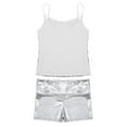 thumbnail image 6 of Yeahdor Kids Girls Sparkly Sequined Tank Top with Metallic High Waist Shorts Set for Dance Stage Performance Silver 10, 6 of 7