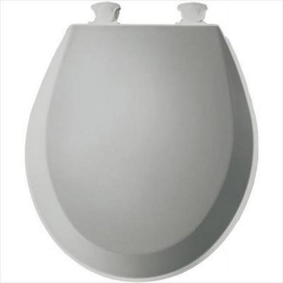 14.375 in.W Lift-Off Round Closed Front Toilet Seat in Silver