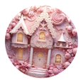 thumbnail image 3 of Letrero redondo para puerta del Día de San Valentín BLESIY con castillo rosa en 3D colgante para puerta estilo c, 3 of 8