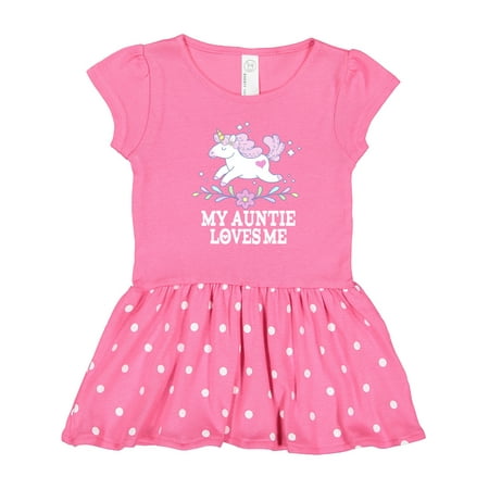 

Inktastic My Auntie Loves Me Unicorn Gift Toddler Girl Dress