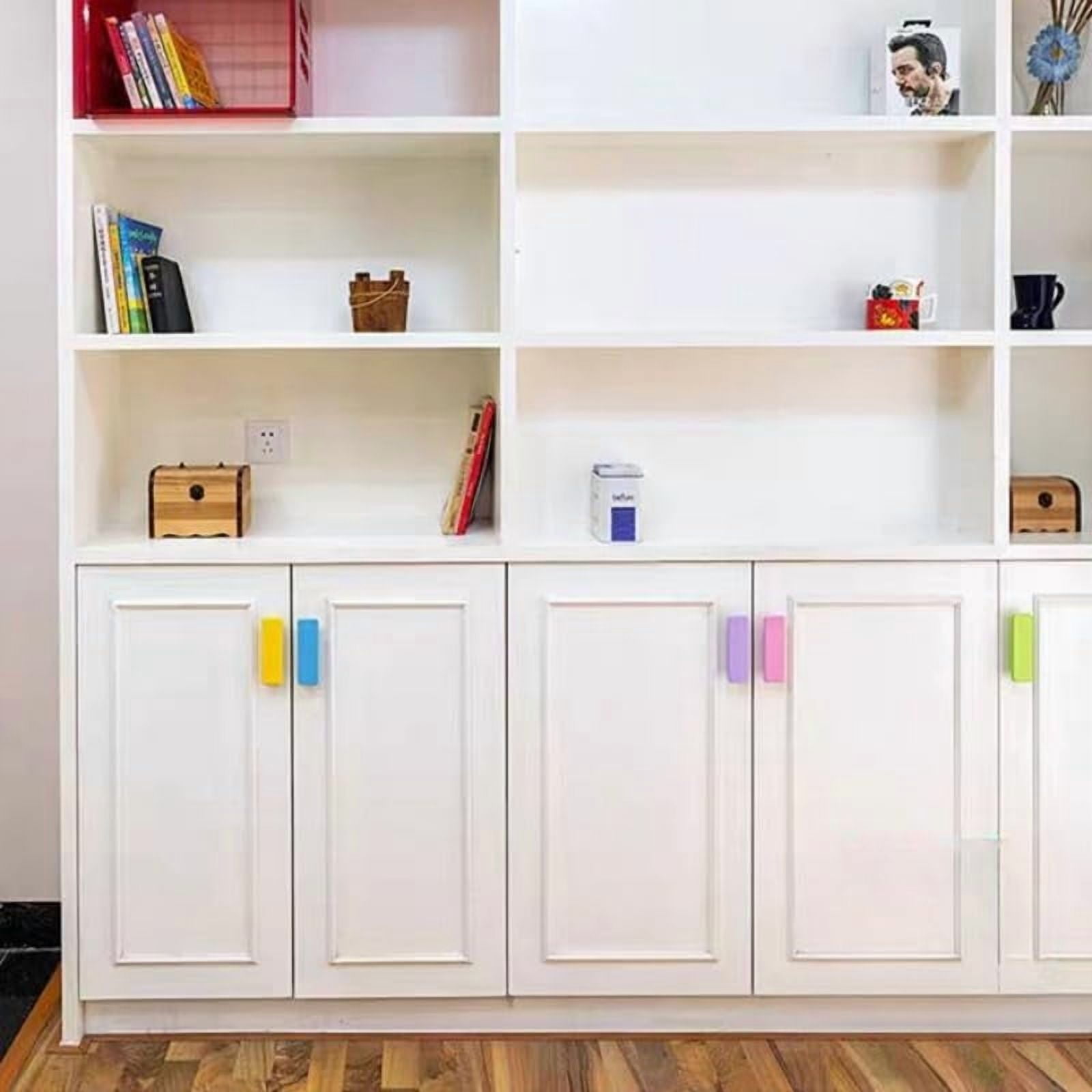 Gamvdout Wood Pull Handles 4Pcs Solid Wood Wardrobe Kitchen Cabinet Door Drawer Wooden Handle Children'S Room Colorful Cartoon Solid Wood Handle Green Single Hole