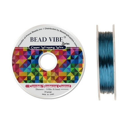 24Gauge Tarnish Resistant Coated Teal Copper Wrapping Wire 2x21Foot 2x21foot/