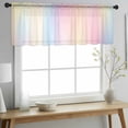 thumbnail image 2 of Pink Purple Valance Curtains for Kitchen/Living Room/Bathroom/Bedroom Window, Rod Pocket Small Topper Half Short Window Curtains Voile Sheer Scarf, Modern Colorful Ombre Abstract Tie Dye Art 54"x18", 2 of 8
